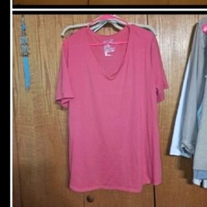 🧡Terra&Sky 1x pink vneck top